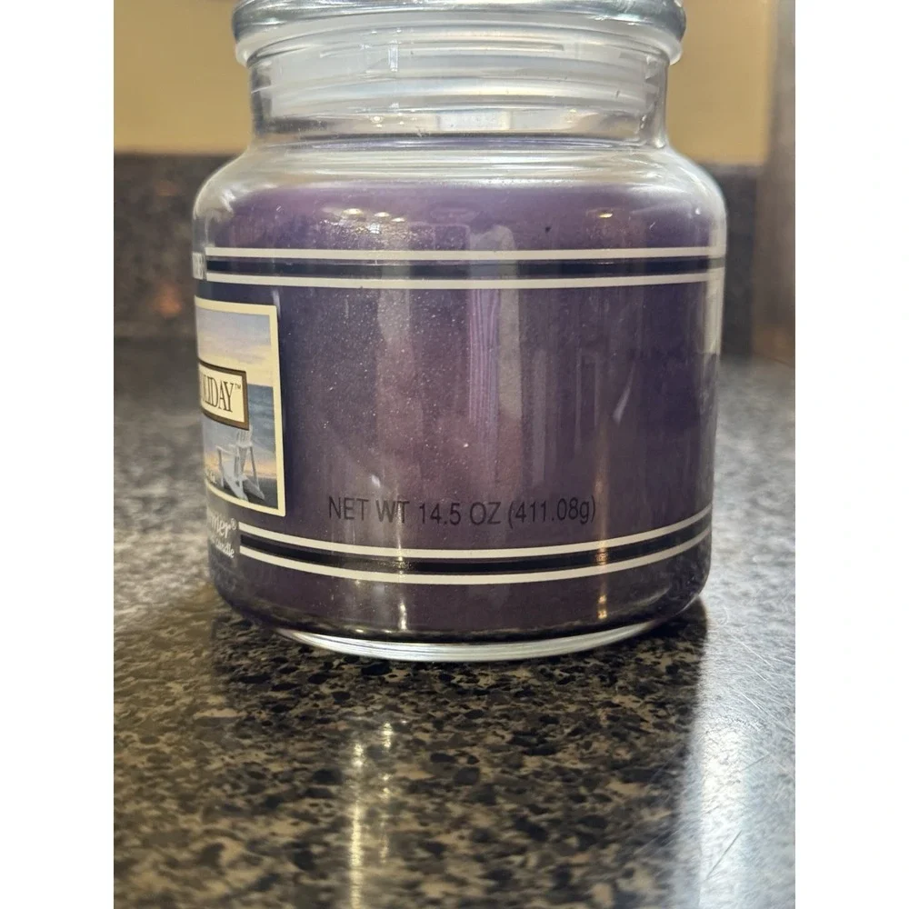 Yankee Candle Used SEASIDE HOLIDAY Black Band Large Housewarmer, 14.5oz RETIRED